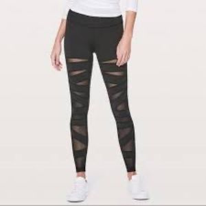 Lululemon high rise mesh striped leggings